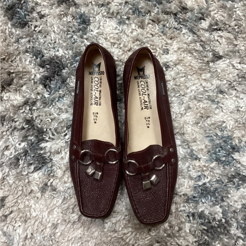Mephisto Women's Dark Red Loafers